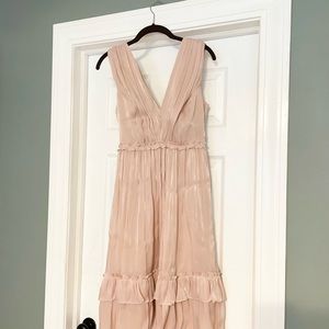 NWT BCBGMaxAzria Everett Pink Tiered Midi Dress 0